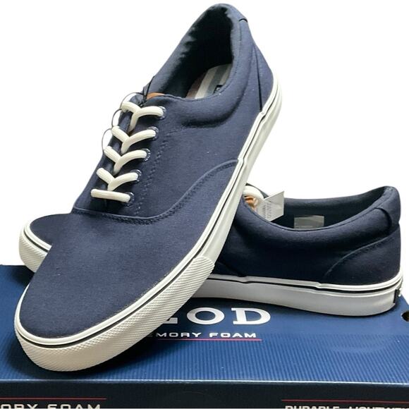 IZOD Men’s Shoes Blue and White Sneakers Memory Foam Navy Size 12 NIB - Picture 5 of 15